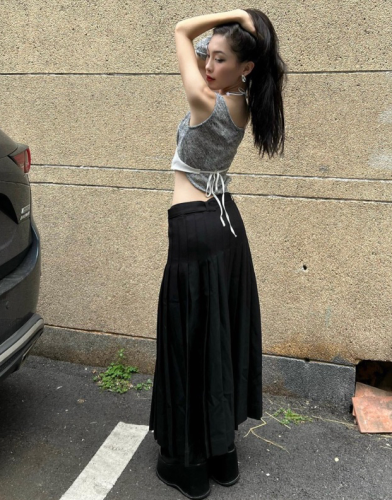 Kaizen Long Pleated Skirts _HY203.12_Hy Maison Brand_กระโปรงยาวอัดพลีท Kaizen Skirts