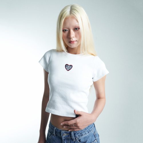 Women’s Cute Heart Croptop_PR44.13_Pradies Brand_เสื้อครอปผู้หญิงทรงสลิมรูปหัวใจน่ารัก