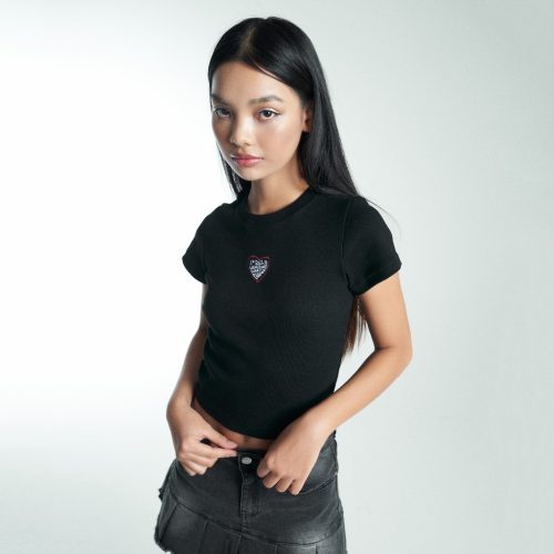 Women’s Cute Heart Croptop_PR44.13_Pradies Brand_เสื้อครอปผู้หญิงทรงสลิมรูปหัวใจน่ารัก