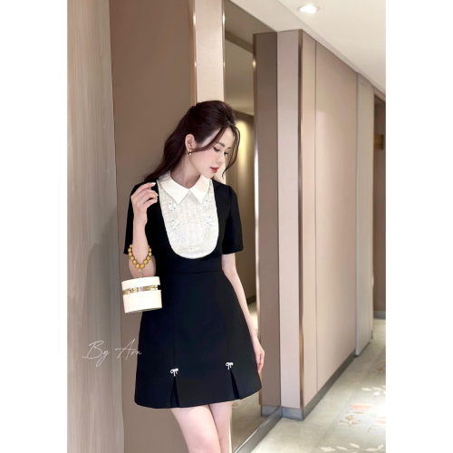 Neck Beaded Flared Short A Line Dress_AR42.6_ARA Store Brand_เดรสคอบานทรงเอคอหิน V03