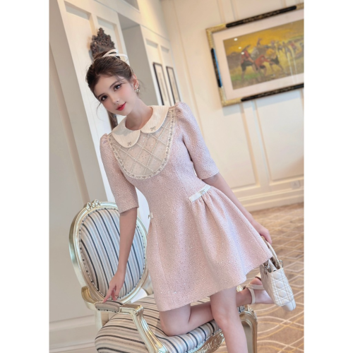 Tweed Flared Mini Dress_AR42.12_ARA Store Brand_ชุดเดรสบานผ้าทวีตคุณภาพสูง V34