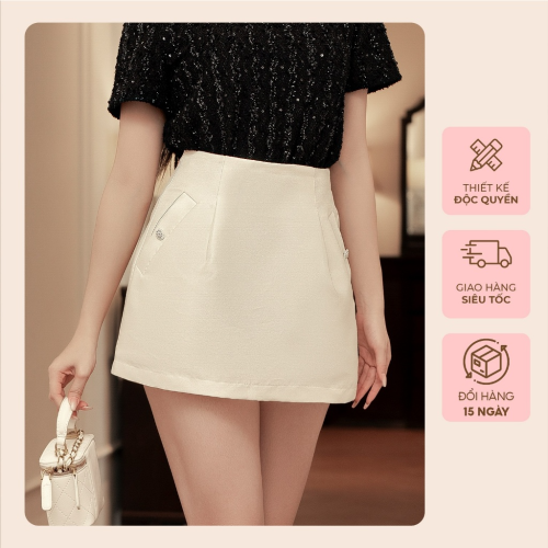 Flared A Line Skirt_CB10_Bae & Chic Brand_กระโปรงทรงเอสไตล์เลดี้ ทรงบานเอวสูงทรงผึ้งบานพองเพื่อเสริมรูปร่างของคุณ