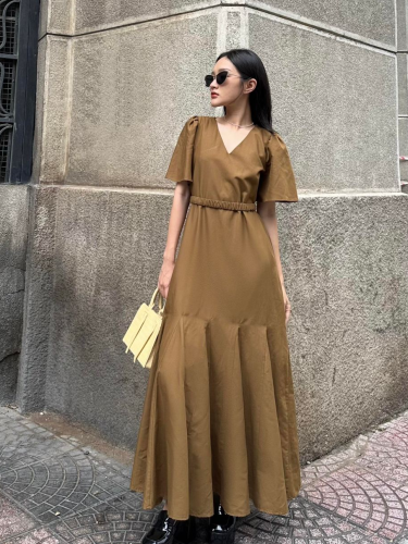 FLARE LONG Maxi DRESS_SI19.4_91 Signature Brand_ชุดเดรสปาร์ตี้หางปลายาวหรูหรา – FLARE LONG DRESS