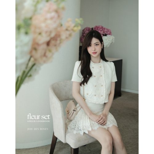 Set_Top+Lace Skirt_JO24.5_JOIE DES ROSES Brand_ Set เสื้อลูกไม้และกระโปรง Fleur Set