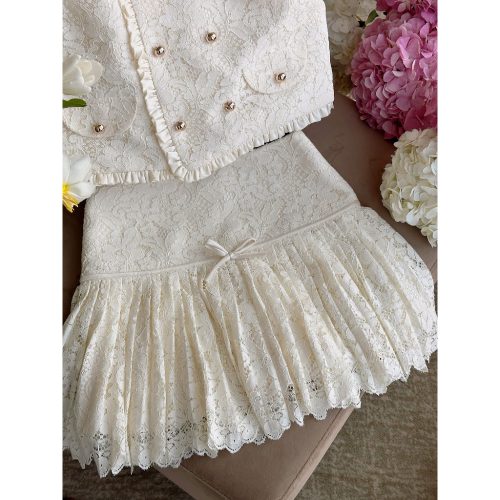 Set_Top+Lace Skirt_JO24.5_JOIE DES ROSES Brand_ Set เสื้อลูกไม้และกระโปรง Fleur Set