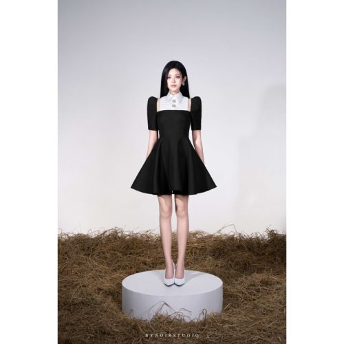 Monnie Short Sleeve Shirtwaist Dress_BY57.10_Bynoir Studio Brand_Monnie Dress แต่งกระดุมหลายกระดุมแขนสั้น