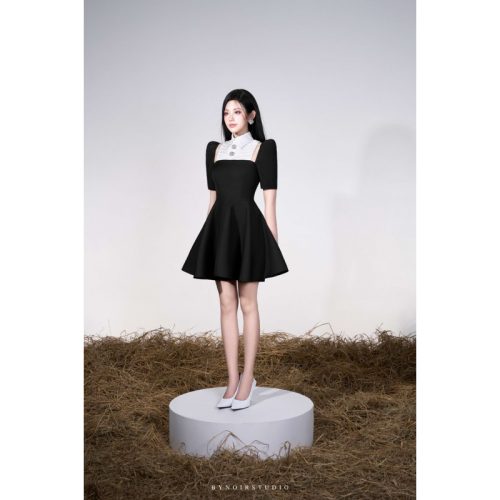 Monnie Short Sleeve Shirtwaist Dress_BY57.10_Bynoir Studio Brand_Monnie Dress แต่งกระดุมหลายกระดุมแขนสั้น