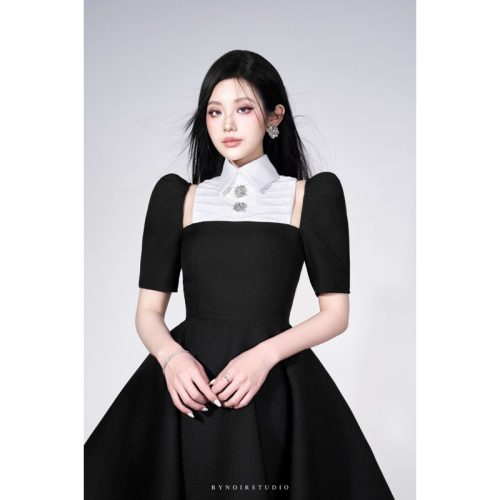 Monnie Short Sleeve Shirtwaist Dress_BY57.10_Bynoir Studio Brand_Monnie Dress แต่งกระดุมหลายกระดุมแขนสั้น