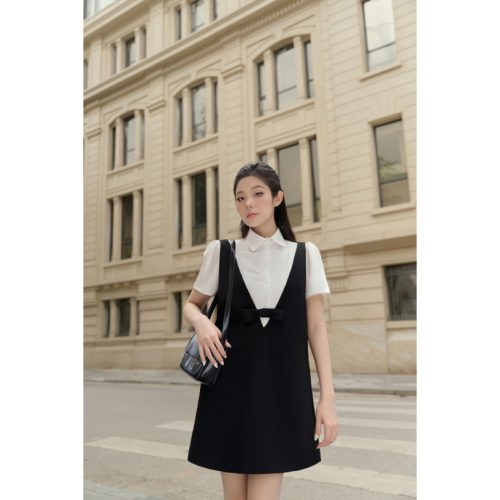 Nina Bow Waist Straight Dress_JO24.4_JOIE DES ROSES Brand_กระโปรงผ้าทวีตมีโบว์ผูกเอว Nina Dress