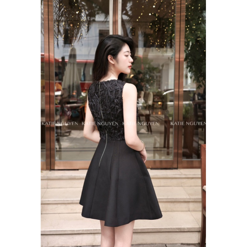 Flora Flared Mini Dress With Lace_KA26.5_KATIE NGUYEN Brand