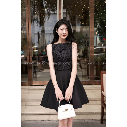 Flora Flared Mini Dress With Lace_KA26.5_KATIE NGUYEN Brand