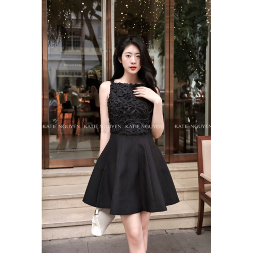 Flora Flared Mini Dress With Lace_KA26.5_KATIE NGUYEN Brand