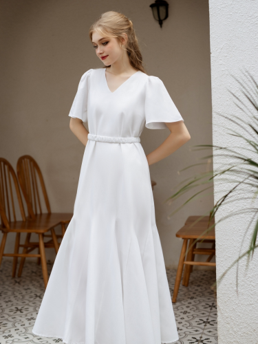 FLARE LONG Maxi DRESS_SI19.4_91 Signature Brand_ชุดเดรสปาร์ตี้หางปลายาวหรูหรา – FLARE LONG DRESS