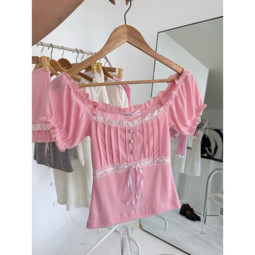 Charity Pink Coquette Crop Top Set_19 61.3_1988 Brand_Setเสื้อcoquette Charity Pink