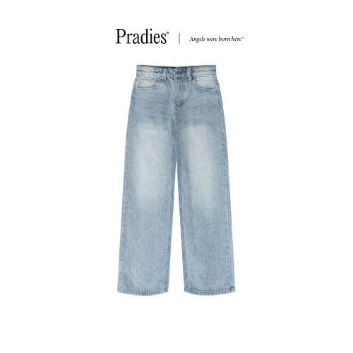 Baby Blue Jeans_PR44.5_Pradies Brand_กางเกงยีนส์ขากว้าง Baby Blue สำหรับผู้หญิง