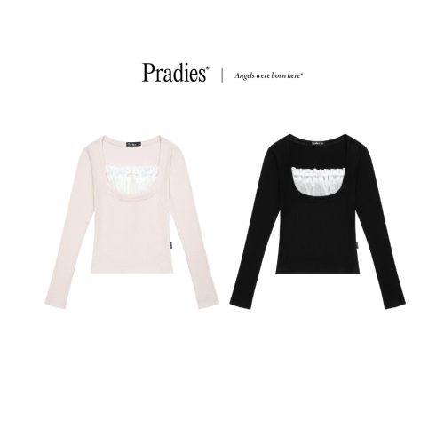 Sweetling Long Sleeve Top With Lace_PR44.15_Pradies Brand_เสื้อเชิ้ตแขนยาวผ้าวูลลูกไม้ผู้หญิง Sweetling