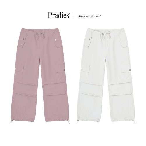 Wide Tube With Pockets Trousers _PR44.3_PRADIES_กางเกงกระโดดร่มขากว้างมีกระเป๋ากล่อง Parachute