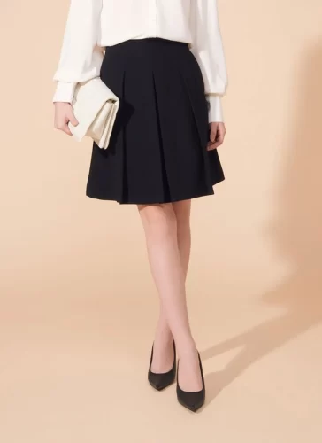 Naris Black Pleated Skirt_MI100.15_Miki Classic Brand_นริศเดรสยาวอัดพลีทสีดำ