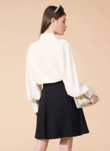 Naris Black Pleated Skirt_MI100.15_Miki Classic Brand_นริศเดรสยาวอัดพลีทสีดำ