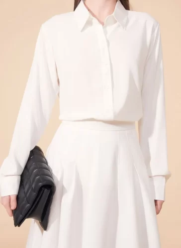 Venny White Midi Skirt_MI100.9_Miki Classic Brand_ชุดเดรสยาวเอว Venny Ben สีขาว