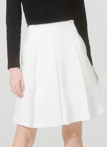 Naris White Pleated Skirt_MI100.18_Miki Classic Brand_นริศเดรสยาวจับจีบสีขาว