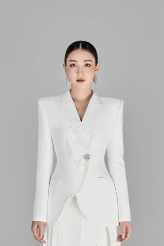 Korey White Floral 3D Blazer_LA68.12_L’allée Brand