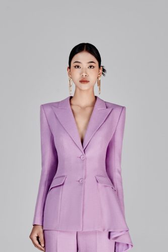 Sandy Lavender Asymetrical Blazer_LA68.13_L’allée Brand