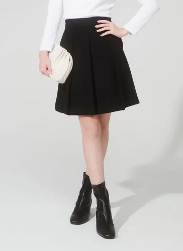 Naris Black Pleated Skirt_MI100.17_Miki Classic Brand_นริศเดรสยาวอัดพลีทสีดำ