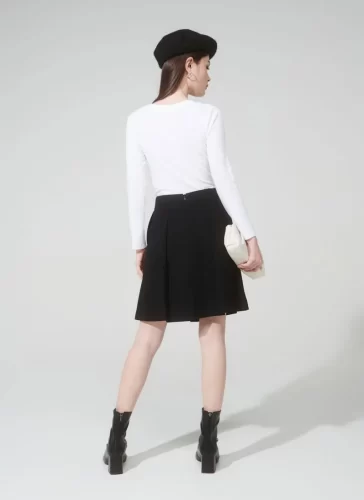 Naris Black Pleated Skirt_MI100.17_Miki Classic Brand_นริศเดรสยาวอัดพลีทสีดำ