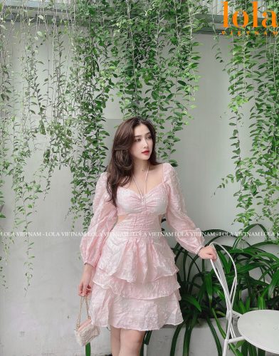 Rosalie 3D Ruffle Mini Dress_LO76.7_LOLA Brand_เดรสหงส์ดอกไม้ 3 มิติ – Rosalie Dress – Lola Vietnam อ่อนโยน เซ็กซี่ และมีเสน่ห์