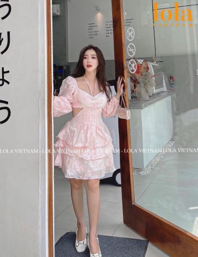 Rosalie 3D Ruffle Mini Dress_LO76.7_LOLA Brand_เดรสหงส์ดอกไม้ 3 มิติ – Rosalie Dress – Lola Vietnam อ่อนโยน เซ็กซี่ และมีเสน่ห์