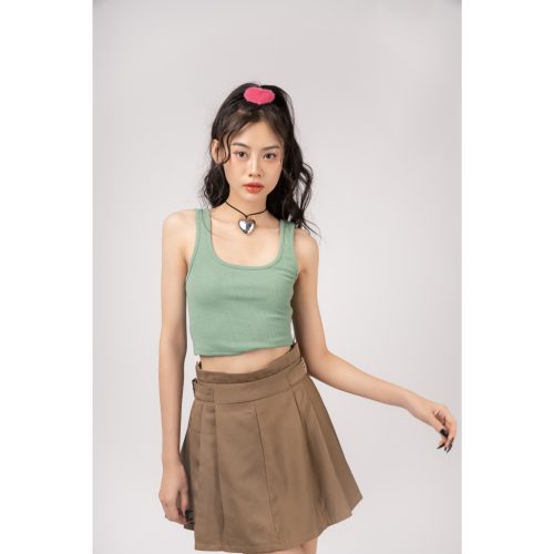 Blow Your Mind Elastic Tank Top_AC220_TOPTIFY Brand_เสื้อครอปผู้หญิง เสื้อกล้ามสายเดี่ยวขนาดใหญ่ ตัดเย็บจากจั๊มพ์ยางยืด Blow Your Mind Top