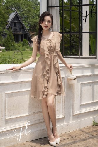 Zelda V Neck Ruffle Mini Dress_JO74.1_Jolly Brand