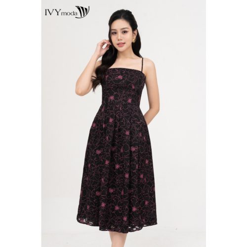 Viscose Floral Pattern Midi Dress_IV115.1_IVY MODA Brand_ชุดวิสโคสเดรส