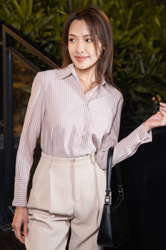 Bato Striped Shirt _MO103.9_Motoko Brand_Motoko Bato – เสื้อลายทาง