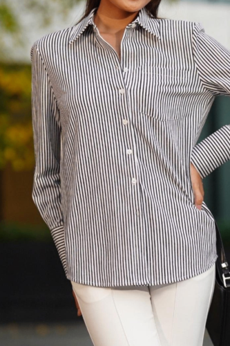 Bato Striped Shirt _MO103.9_Motoko Brand_Motoko Bato – เสื้อลายทาง