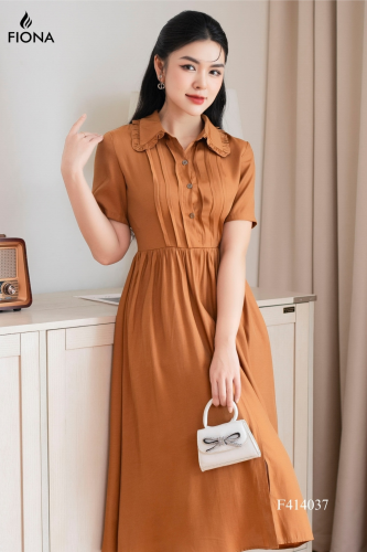 Short Sleeve Flared SilkHouse Dress_FI88.5_FIONA Brand_ชุดเดรสบานแขนสไตล์เยอรมันโบราณ วัสดุผ้าไหมเกาหลีคุณภาพสูง