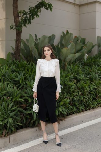 Orchi Silk Crepe Shirt _MO103.12_Motoko Brand_Motoko Orchi – เสื้อเชิ้ตเครปผ้าไหมผู้หญิง