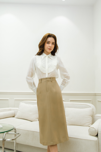 Garofano II Silk Crepe Premium Shirt _MO103.14_Motoko Brand_เสื้อเชิ้ต Garofano II คอปกเยอรมัน ผ้าไหมเครป – พรีเมี่ยมญี่ปุ่น