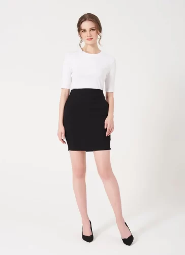 Roga Black Mini Skirt_MI100.5_Miki Classic Brand_ชุดเดรสโรก้าสีดำ