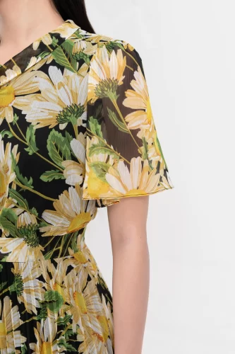 Floral Pattern Pleated Midi Dress_IV115.2_IVY MODA Brand_เดรสพลีทลายดอกไม้