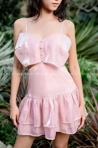 Pink Mini Dress_LO76.17_LOLA Brand_ชุดเดรสผีเสื้อสีชมพู