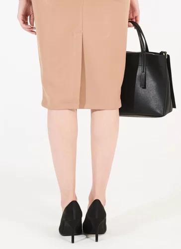 Mayo Nude Form Fit Sheath Skirt_MI100.3_Miki Classic Brand_ชุดเดรสยาวมาโยสีนู้ด