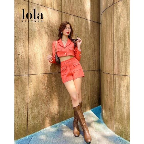 Louisa Set_Vest+Shorts_LO76.8_LOLA Brand_LOUISA เสื้อกล้ามแฟชั่นสตรี SET Youthful Standard Form