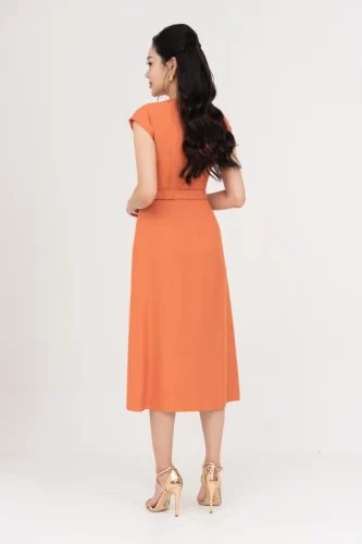 Orange Eyed A Line Midi Dress_IV115.18_IVY MODA Brand_ORGANE EYED MIDI – ชุดเดรสทรงเอมีสไตล์