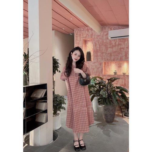 BBD Red Striped Straight Dress_CH67.17_Charmie Brand_ ชุดเดรส BBD ลายสก๊อตสีแดงทรงกว้าง