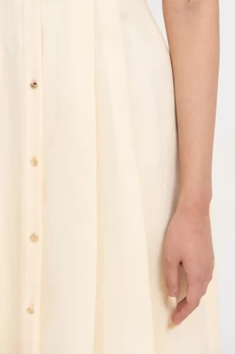 Silk Flared Midi Dress_IV115.20_IVY MODA Brand_ชุดเดรสผ้าไหมเยอรมันโบราณทรงตรง