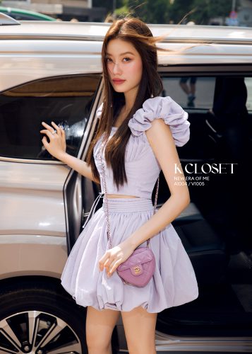 Purple Set (TOP +MINI SKIRT)_A1004+V1005_K CLOSET Brand