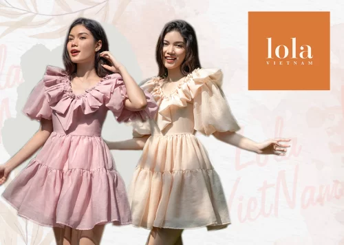 Princess Babydoll_LO76.10_LOLA Brand_ชุดเดรสตุ๊กตาทารกสีเรียบสไตล์เจ้าหญิง