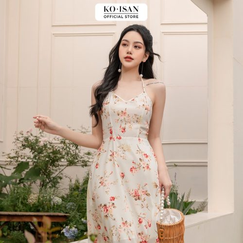 Sleeveless Midi Dress_21036516_KOISAN Brand_เดรสยาวสายเดี่ยวชายหาดลายดอกไม้